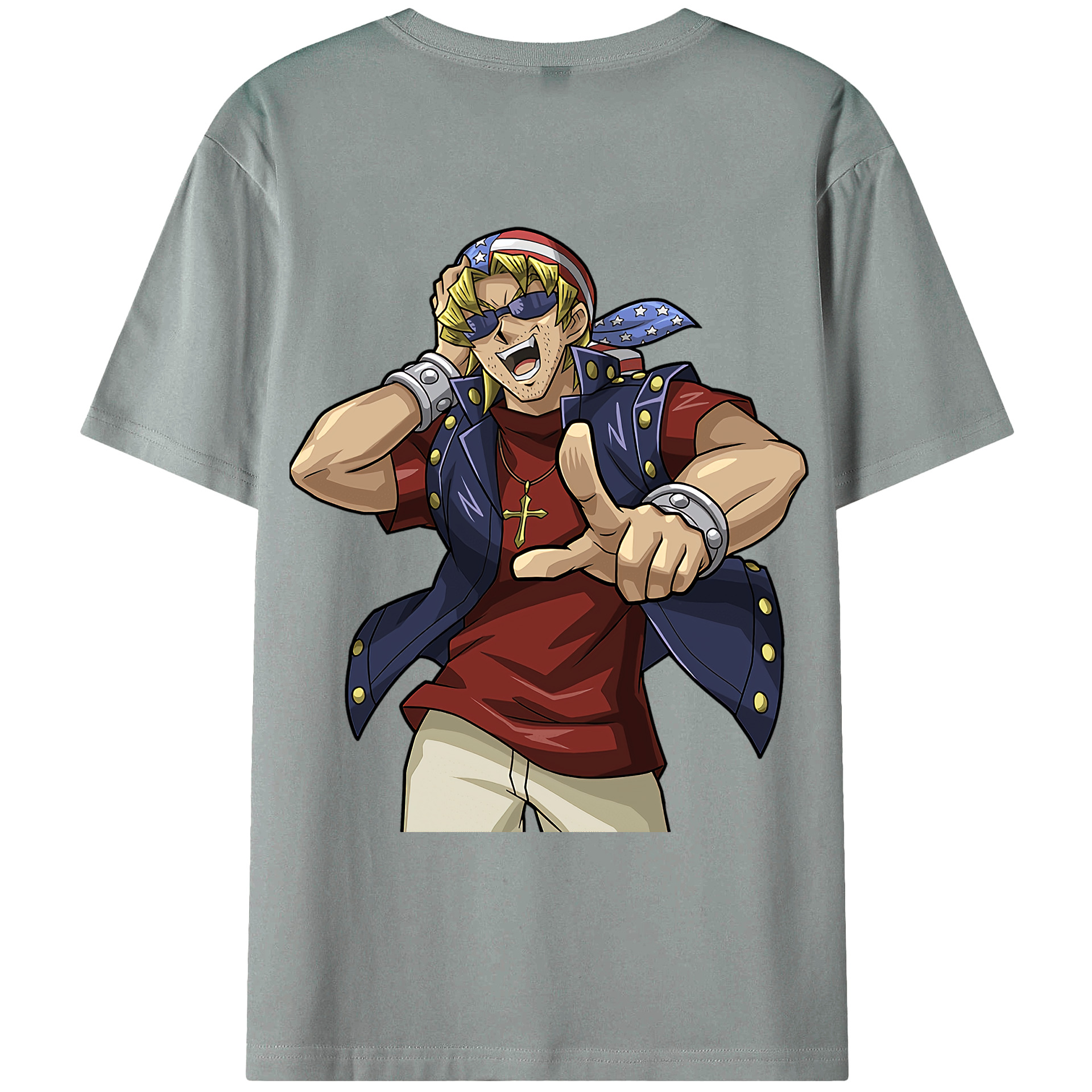 （画像用） 遊☆戯☆王 Yu-Gi-Oh! 綿100％ メンズ半袖Tシャツ（バックプリント） 通気性